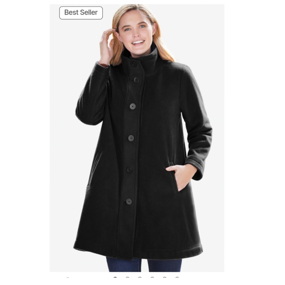 Fleece Swing Funnel Neck Coat size 18/20